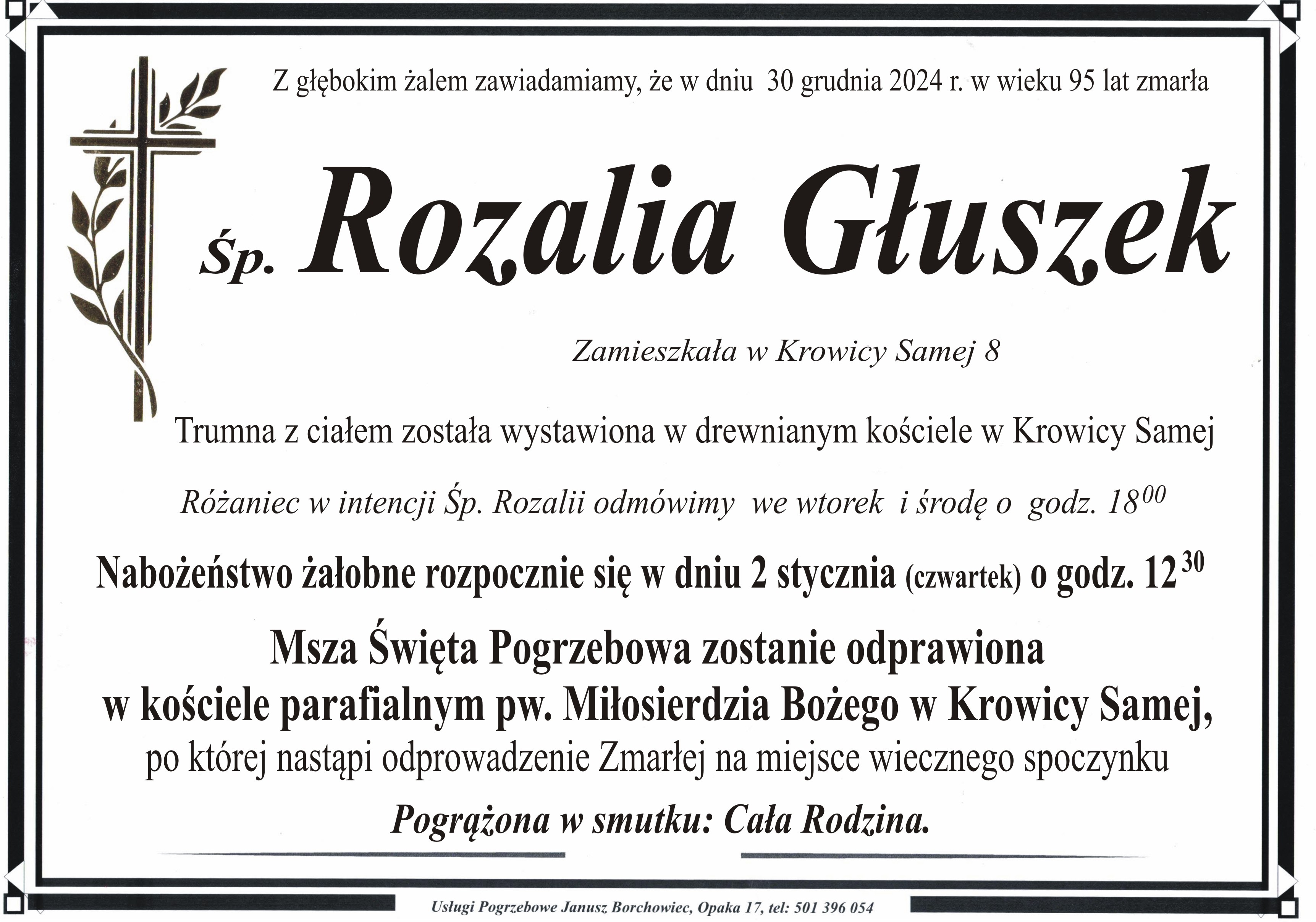 Zmarła Rozalia Głuszek [95 lat]